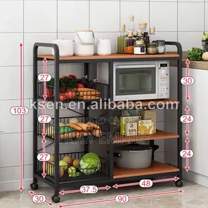 Kitchen Multi-Layer Storage Rack Trolley Storage Vegetable and Fruit