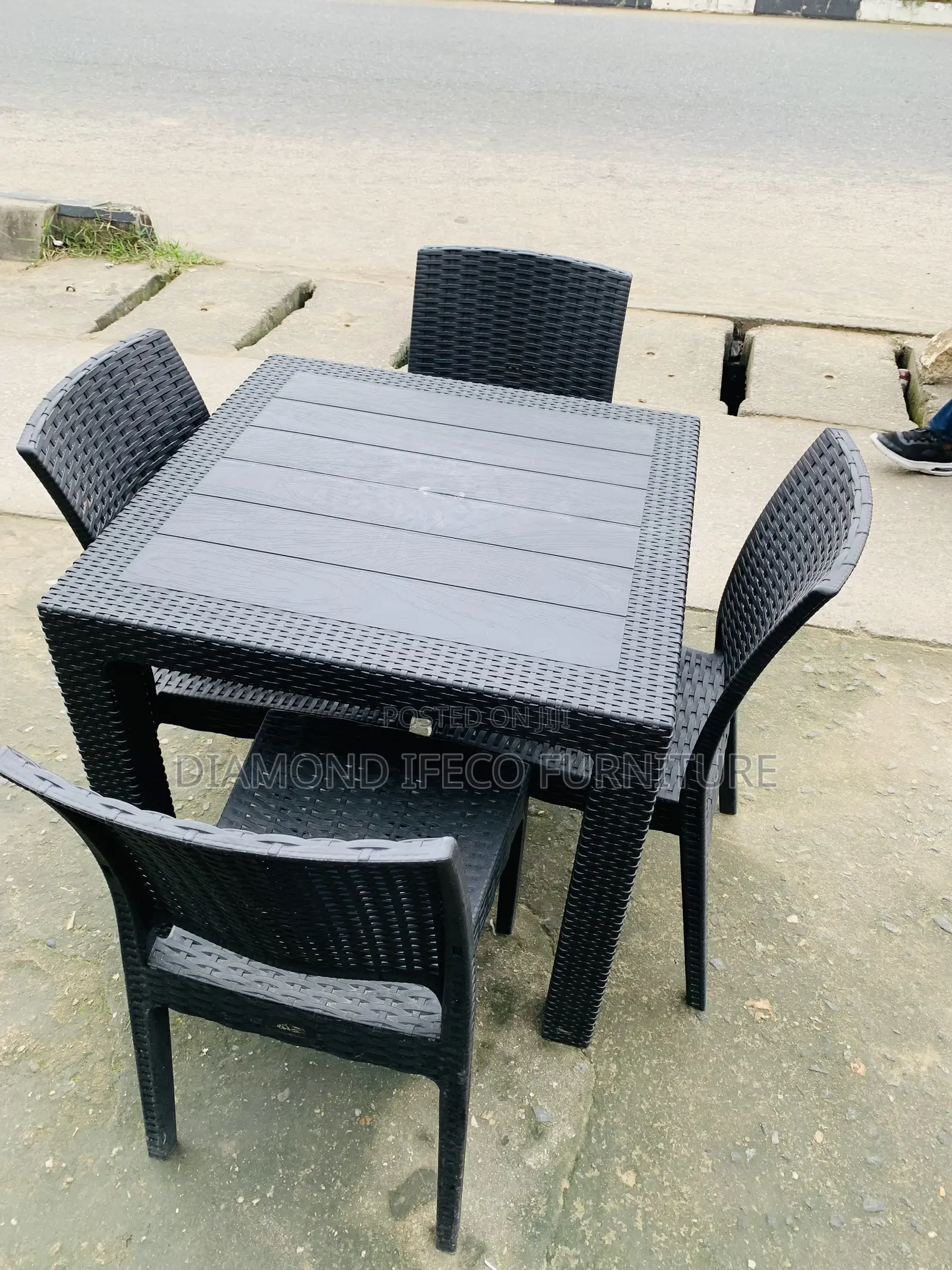 Plastic Dining With Four Chairs