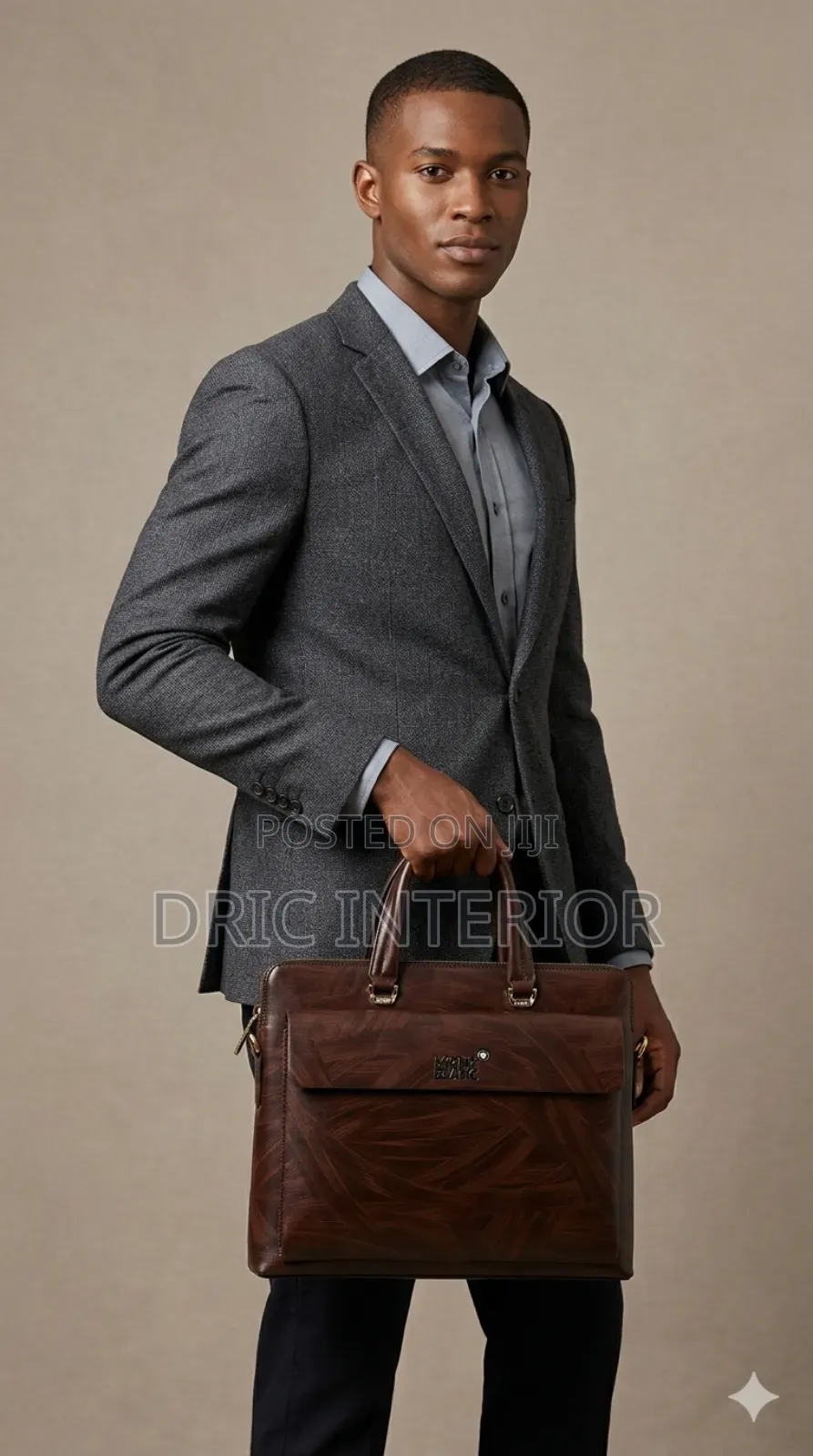Mont Blanc Men Laptop/Work Leather Bag
