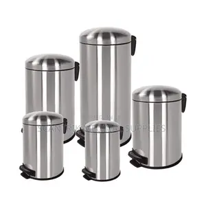 Compact Pedal Stainless Steel Trash Bin for Tight Spaces
