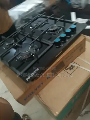 Black Glass Polystar 4 Burner Gas Hob for Contemporary Kitchens