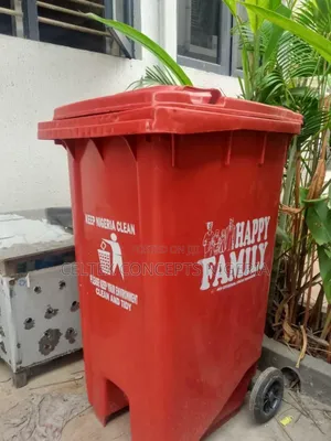 240 Litres Plastic Red Waste Bin
