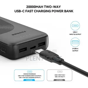 Foomee 20000mah 12w Fast Charging Portable Power Bank With 3 Output
