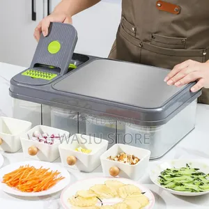 All-in-1 Veggie Cutter With Cutting Board, Vegetable and Onion Chopper
