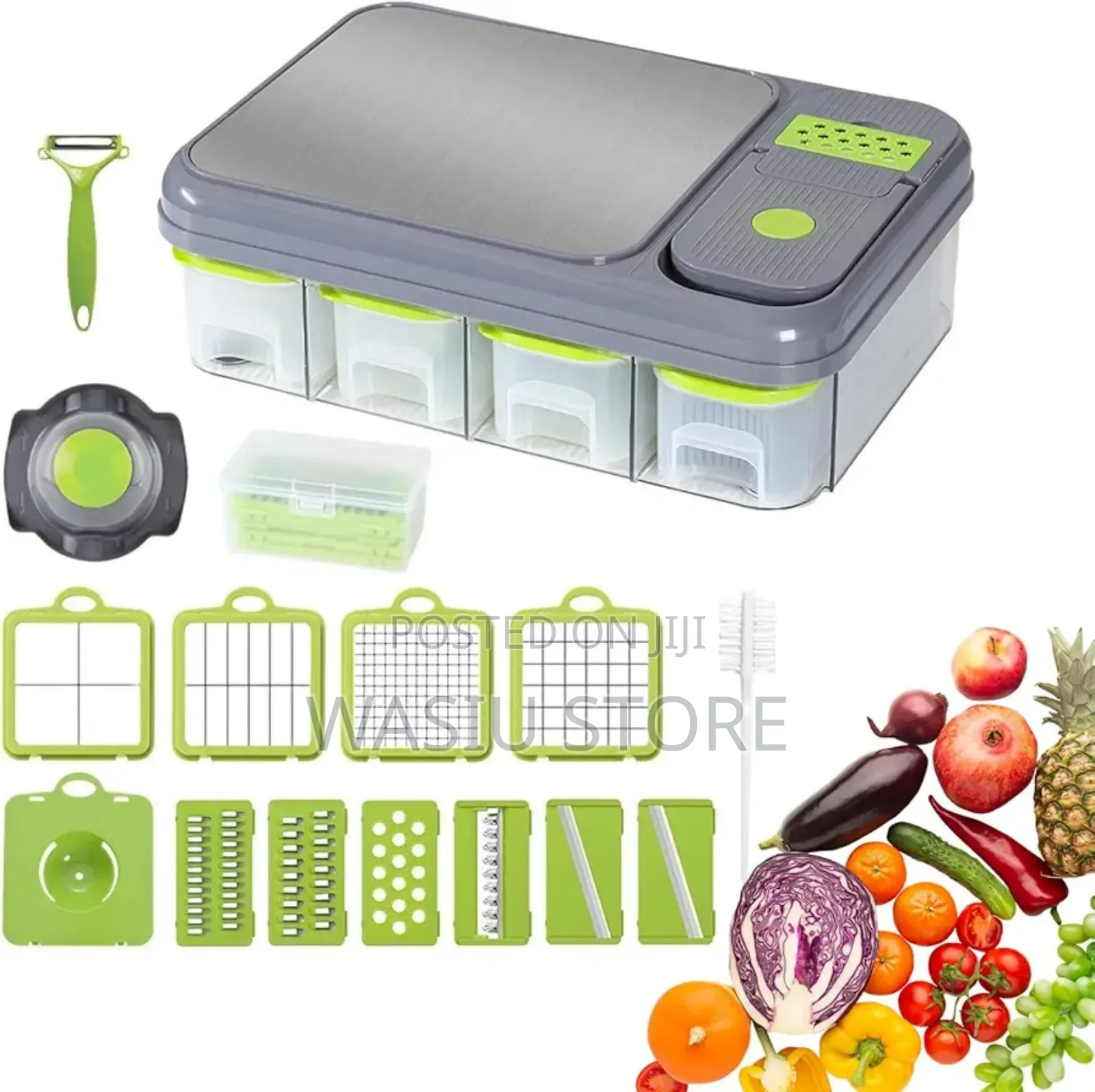 All-in-1 Veggie Cutter With Cutting Board, Vegetable and Onion Chopper
