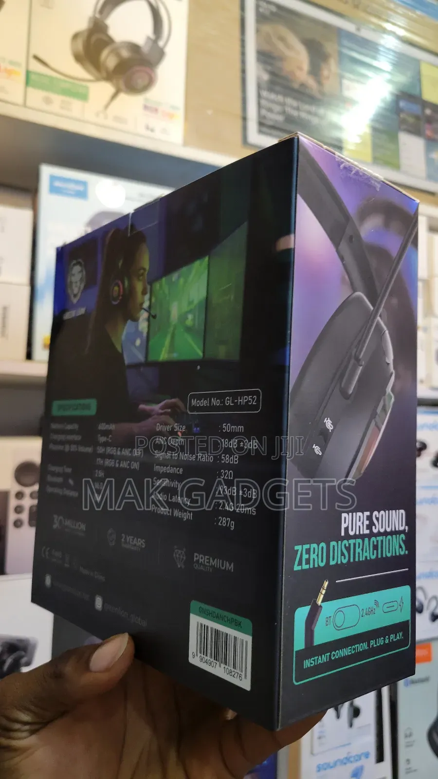 Green Lion Shadow Anc Gaming Headset - Black