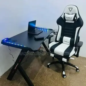 Gaming Chair and Gaming Desk With Led Light