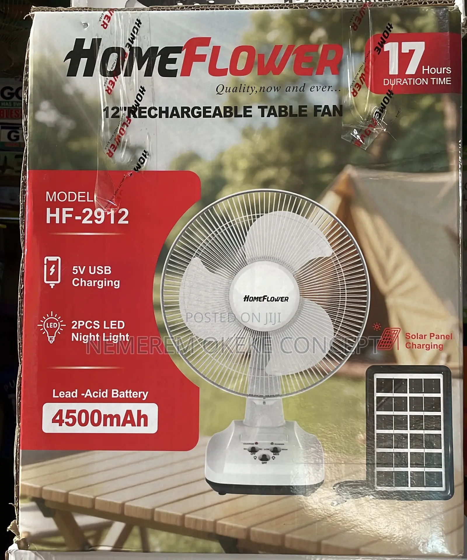 Home Flower Solar Table Fan