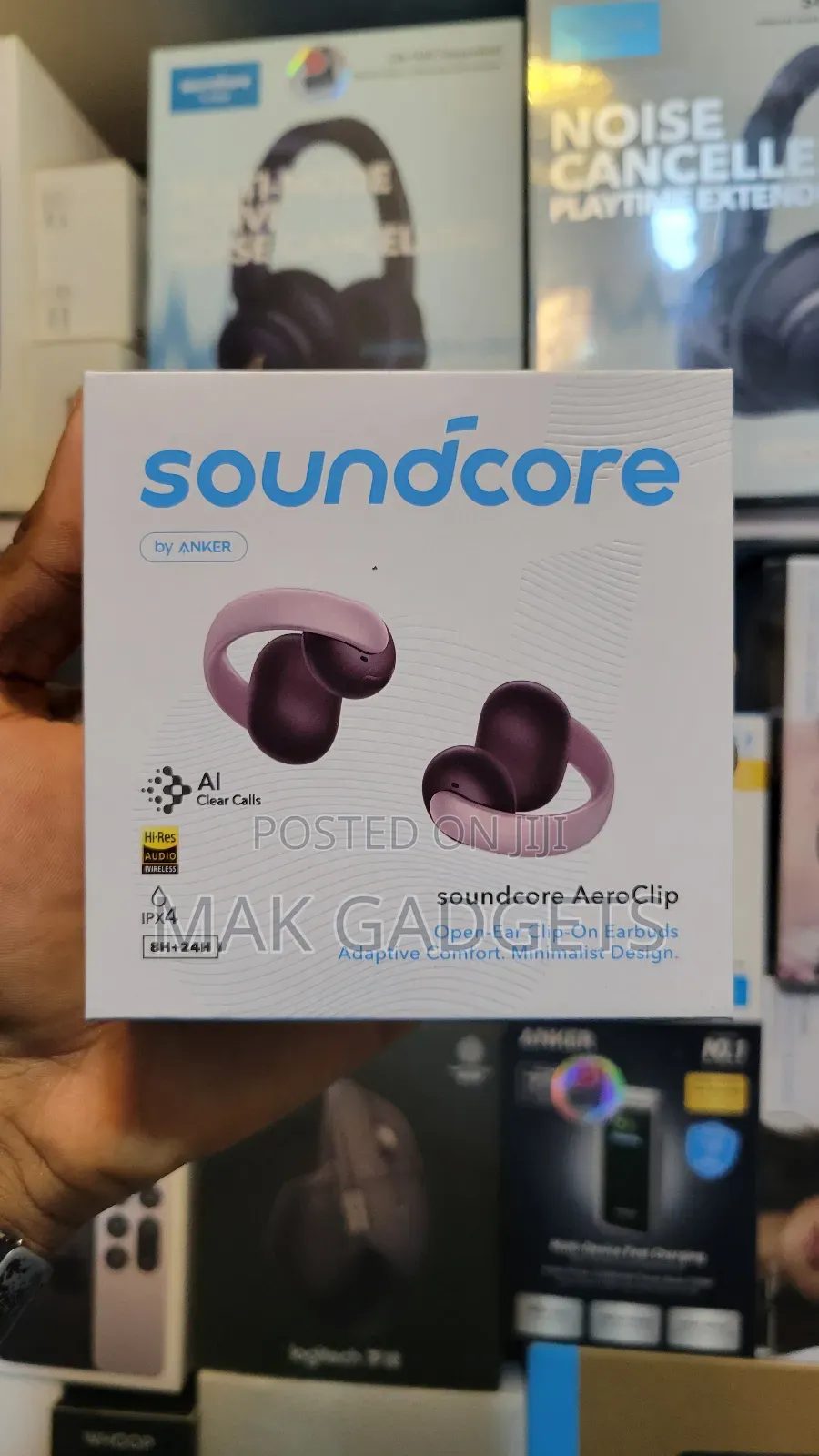 Anker Soundcore Aeroclip Open-Ear Clip-on Earbuds With Adaptive