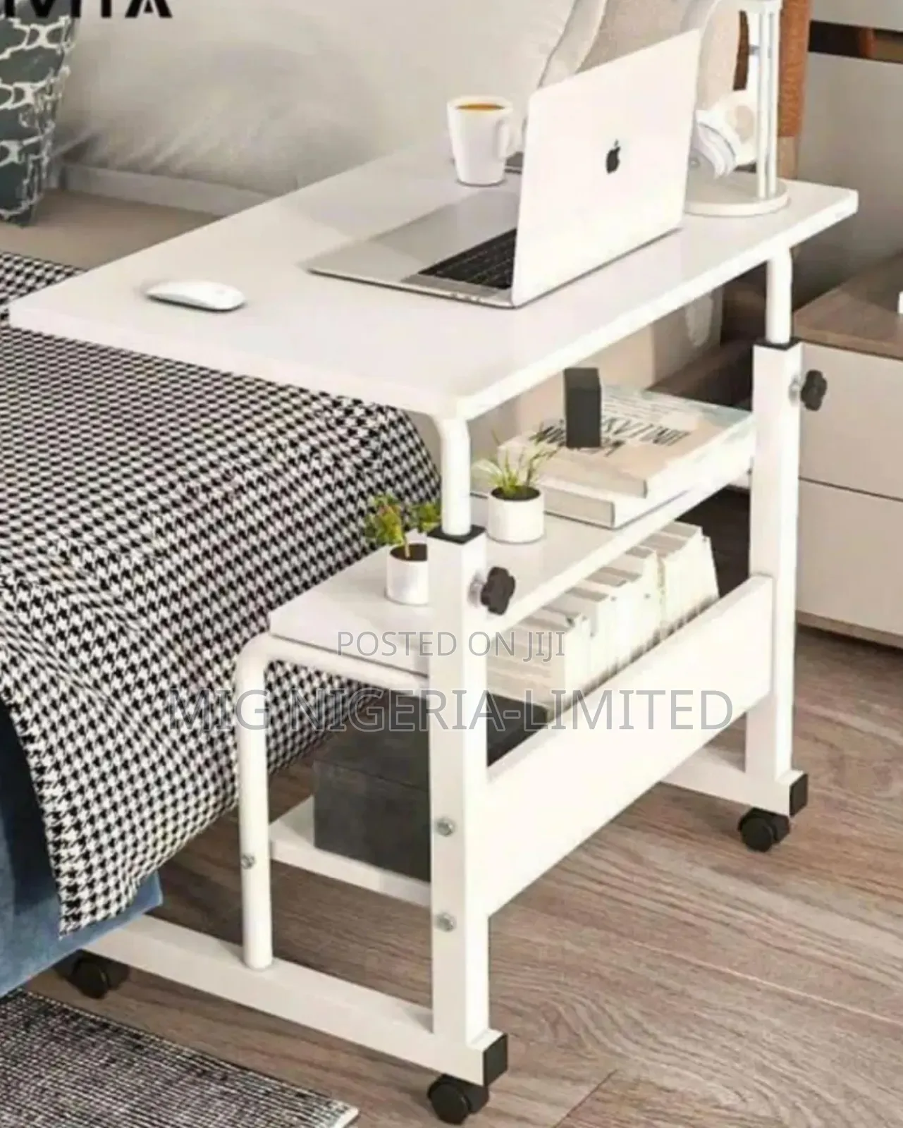 Wooden Adjustable Moveable Steps Laptops Table Brown White , Black