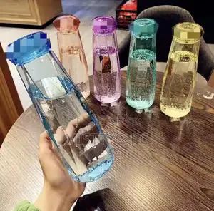 Elegant Crystal Glass Water Bottle With Lid for Direct Drinking