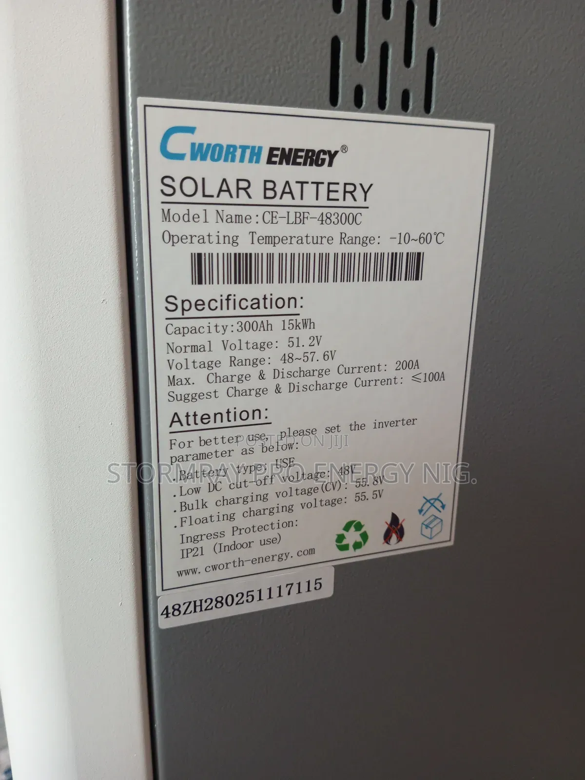 15kwh Cworth Energy Lithium Battery