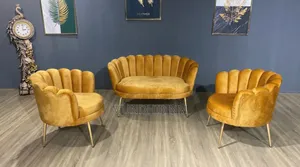 Brand New Baffi Tea Set, 3-Piece Gold Velvet Lounge Set