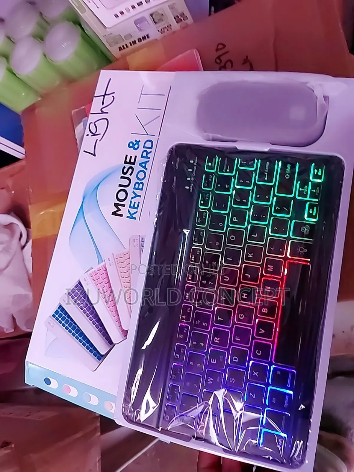 Wireless and Bluetooth Keyboard and Mouse With Keyboard Light