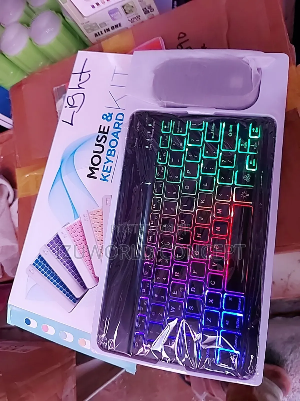 Wireless and Bluetooth Keyboard and Mouse With Keyboard Light