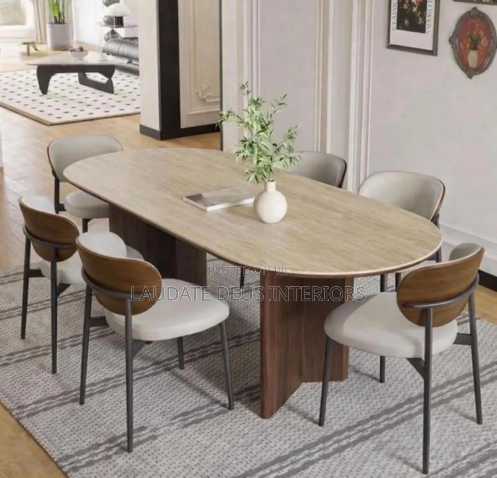 New Imported Premium 6 Seaters Marble Top Dining Table
