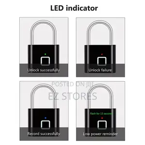 Smart Fingerprint Padlock Usb Rechargeable Security Lock