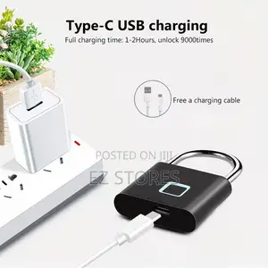 Smart Fingerprint Padlock Usb Rechargeable Security Lock