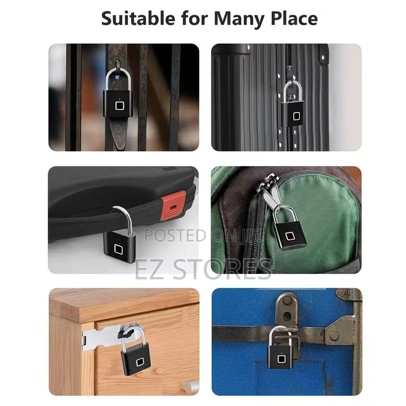 Smart Fingerprint Padlock Usb Rechargeable Security Lock