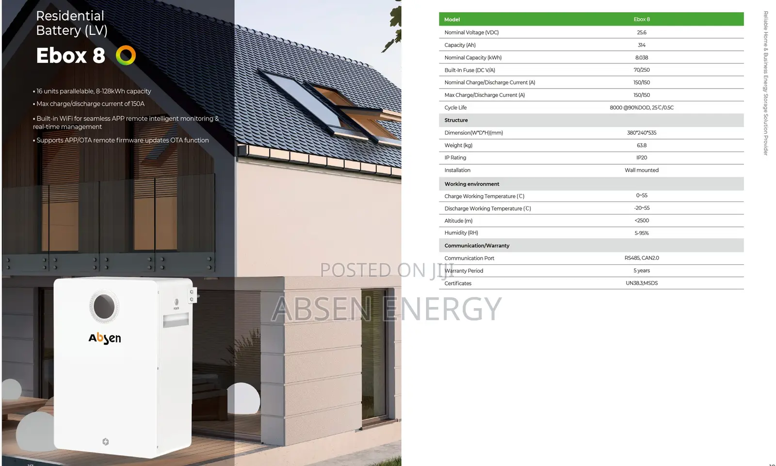 Ebox 8 - 8kwh Lithium Ion Battery