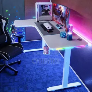 Non-Adjustable Table L Shape Gaming Desk 1.4m White