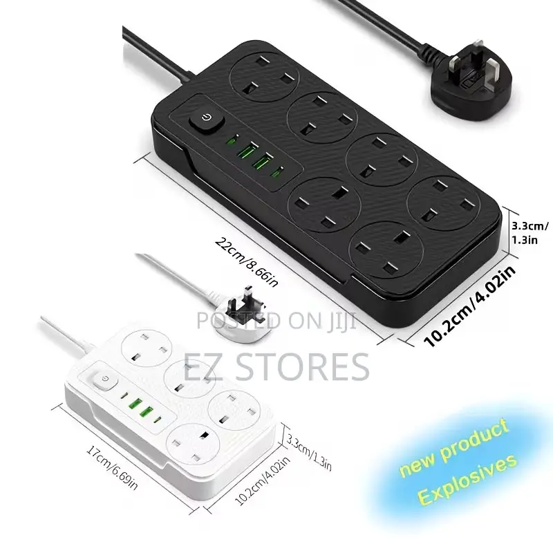 Extension Box 4/6 Sockets Usb Type-C Power Strip