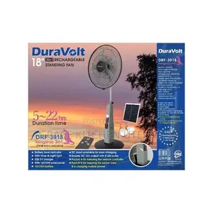 Duravolt 18 Inches Rechargeable Solar Standing Fan+ Solar Panel
