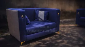 Premium 7-Seater Blue Sofa Set