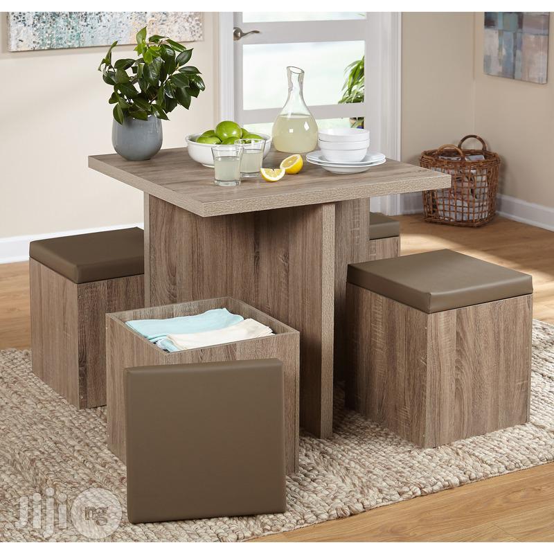 Simple Living 5-Piece Dining Set With Storage Ottomans