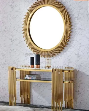 Mirror Cosole Gold Color