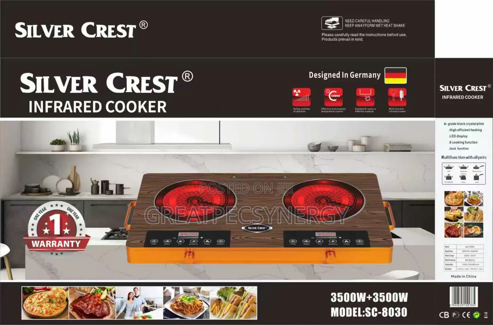 Double Silver Crest Electric Infrared Cooker