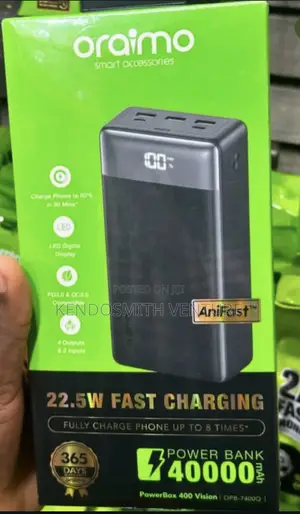 Original Oraimo P400q 40000mah 22.5w Fast Charging Power Bank