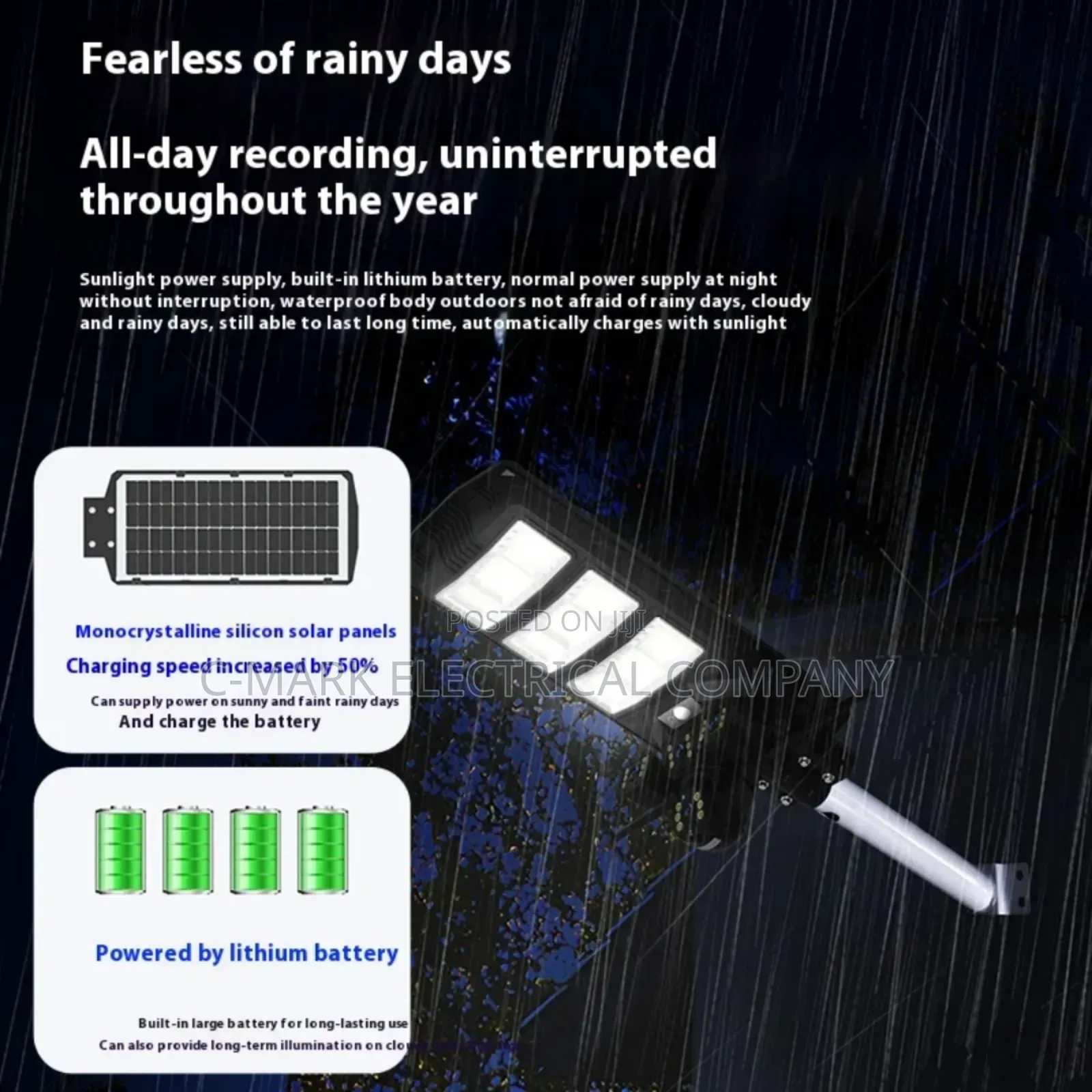 Solar Powered Street Light With 3 Camera 4g Ip65 2000w
