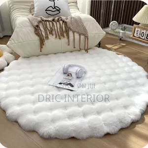 Fluffy Round Fur Rug 80cm Various Colors Available