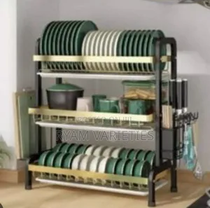3layer Gold and Black Dish Rack
