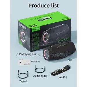 Zealot 80w Super Bass Bluetooth Speaker With 16000mah Battery S87