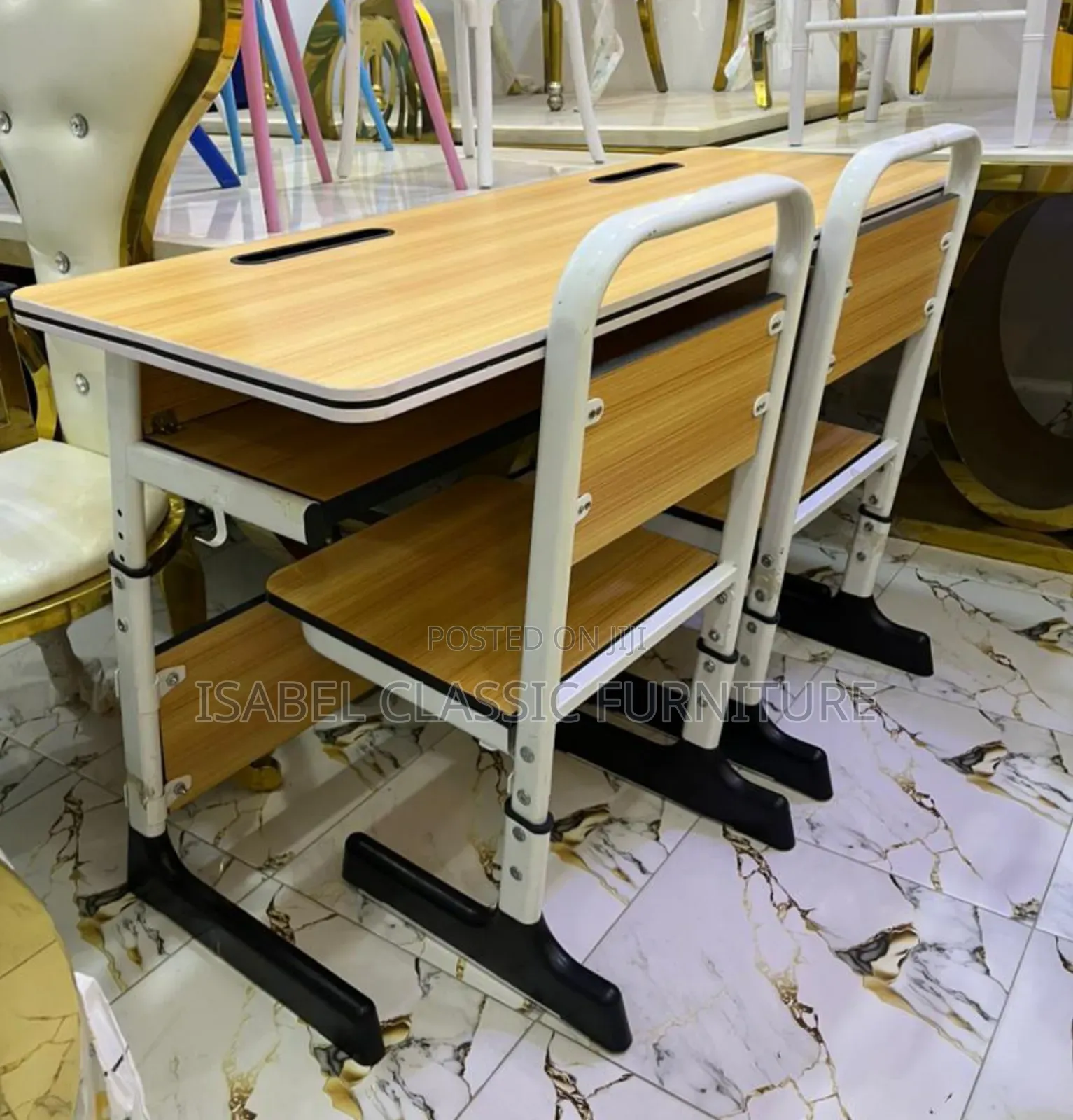 Imported High Quality Double Seater Classroom Imported Wood.