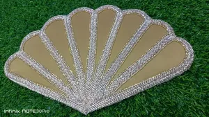 Non Feather Gold Hand Fan