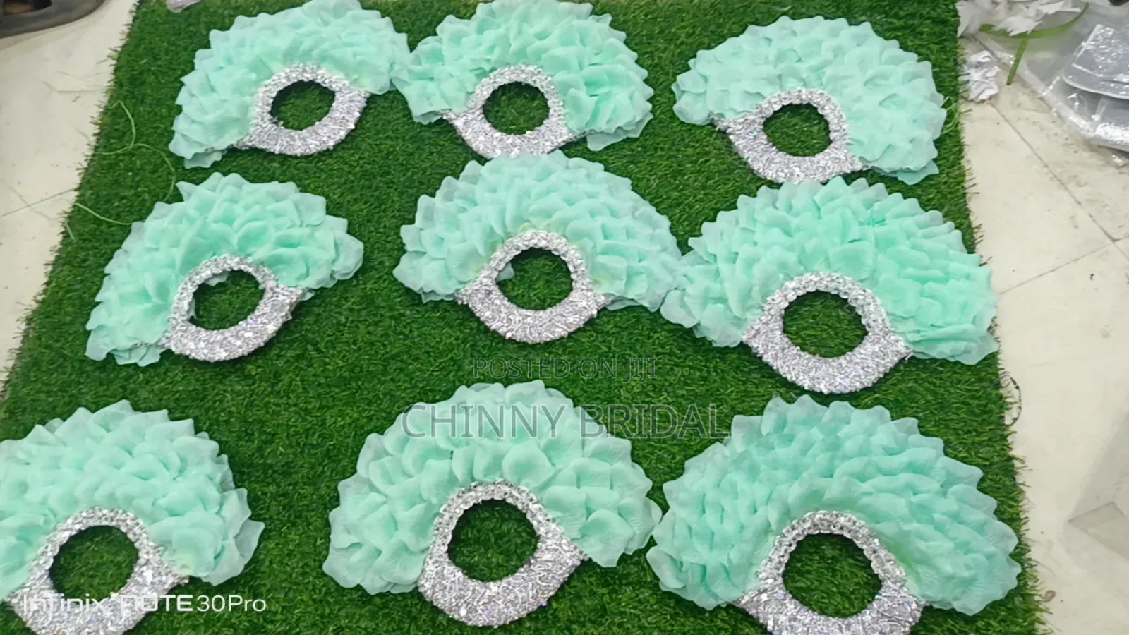 Mint Green Non Feather Fan