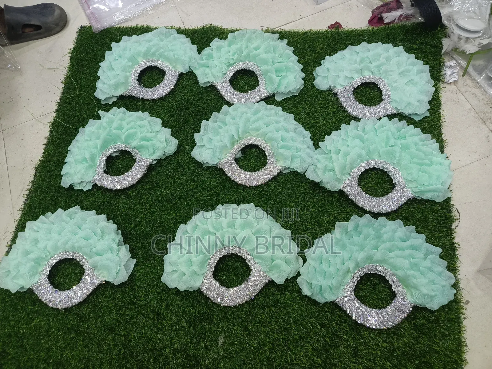Mint Green Non Feather Fan
