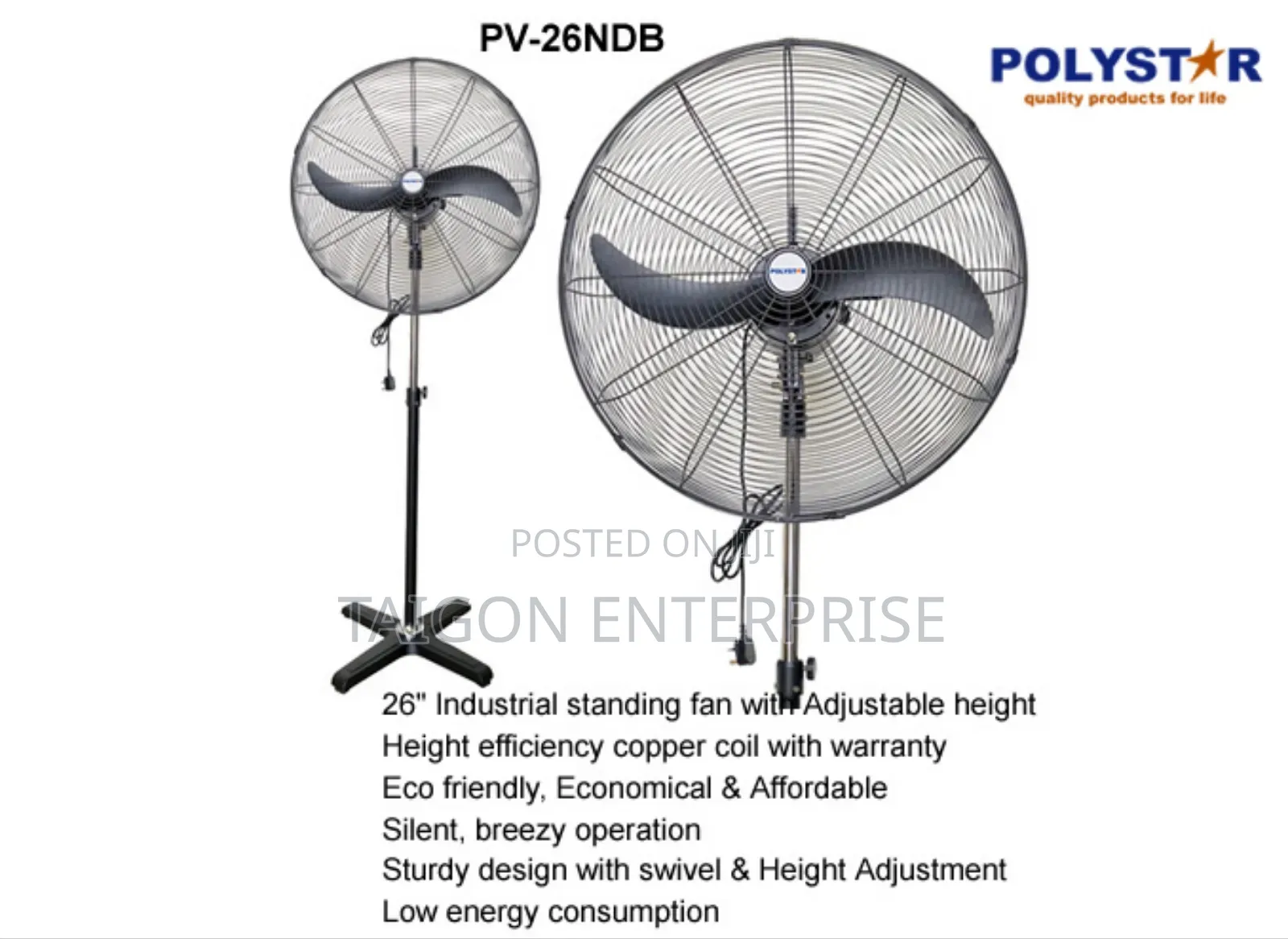 26" Industrial Standing Fan