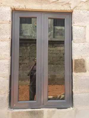 Premium Grey Aluminium Casement Windows With Burglary Proof Net