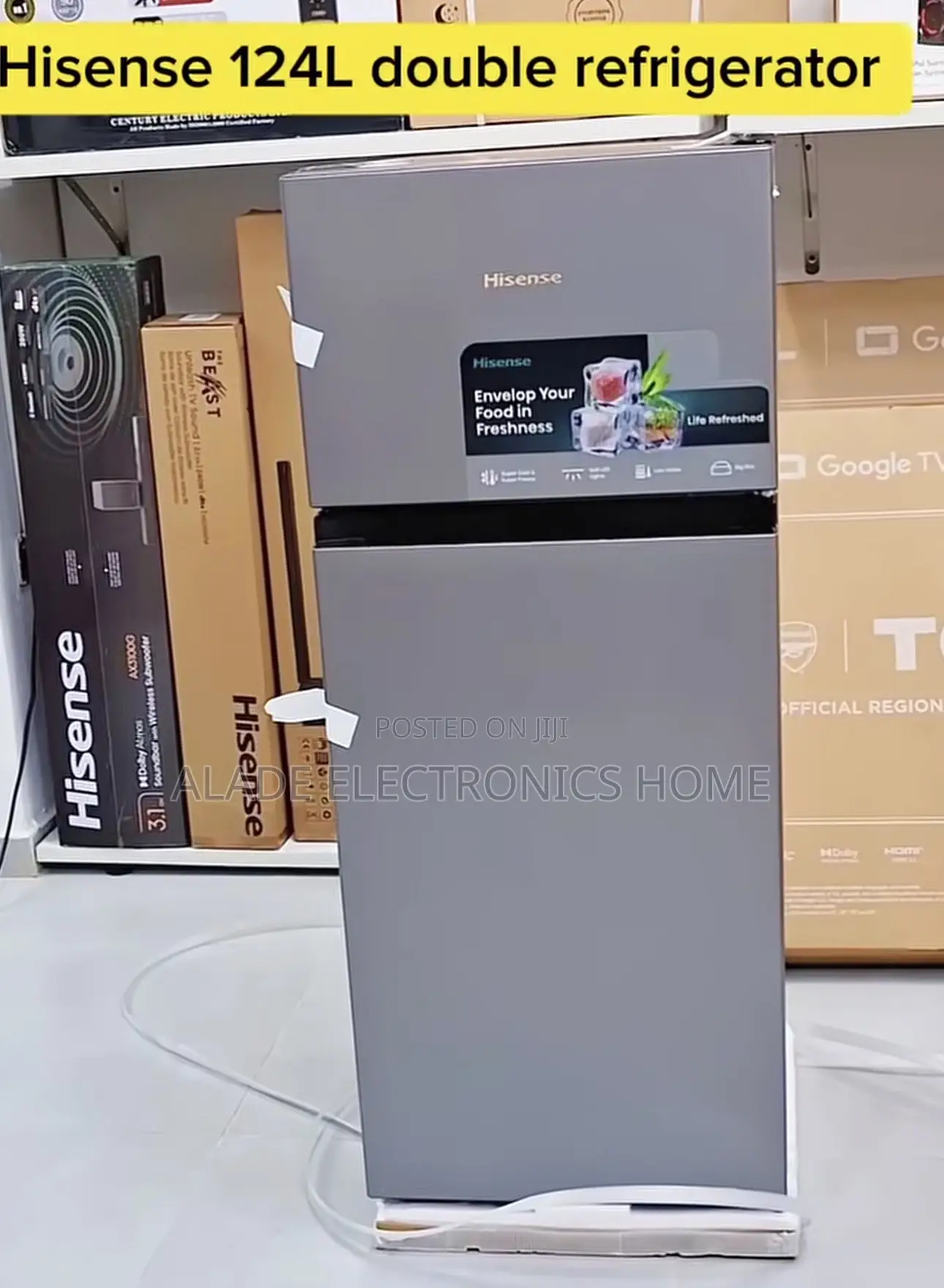 Hisense Double Door Refrigerator 172DR” 10yr Waranty