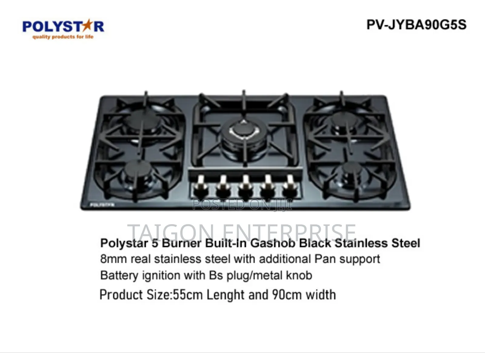 5 Burners Built in Gas Cooker