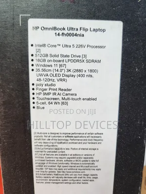 New Laptop HP OmniBook Ultra Flip 14" 16GB Intel Core Ultra 5 SSD 512GB