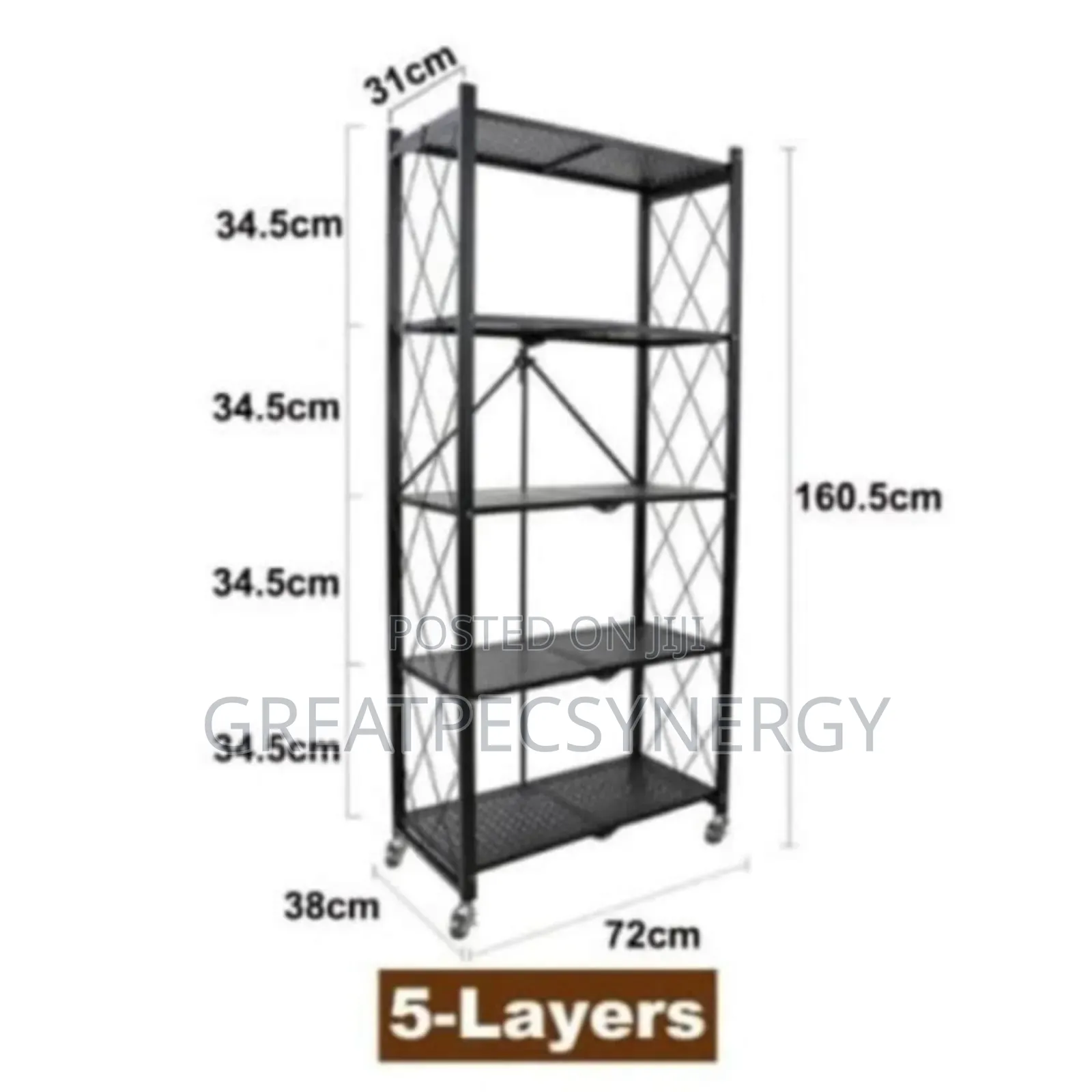4 Layer Standing Kitchen Rack With 3 Basket