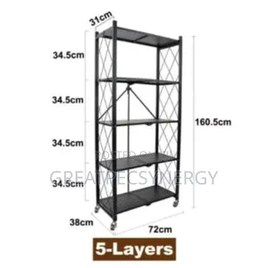 4 Layer Standing Kitchen Rack With 3 Basket
