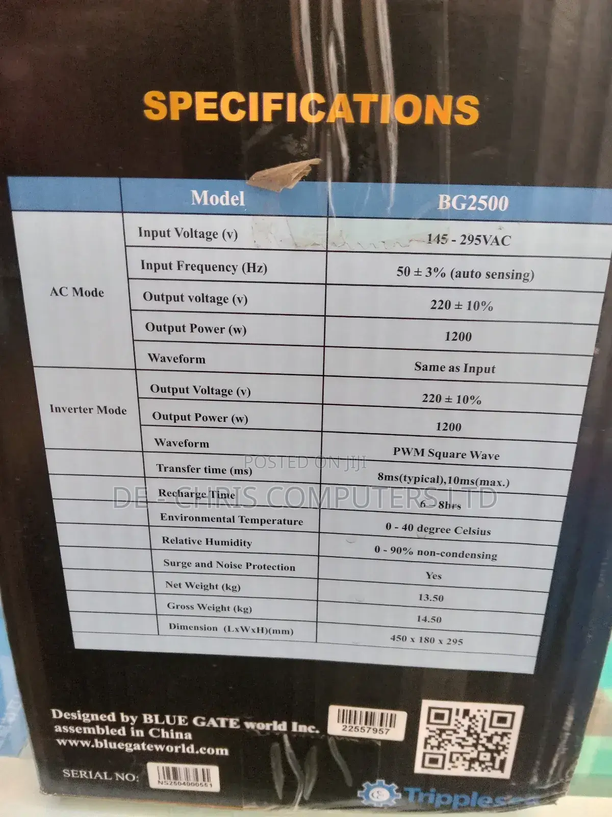 Bluegate Ups 2.5kva