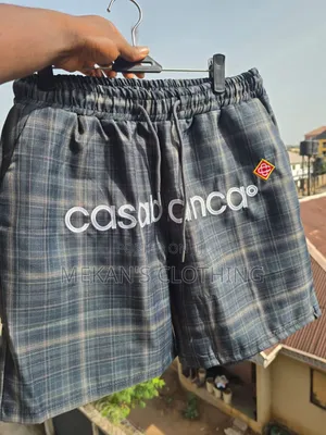 Plaid Drawstring Short(Elastic Waist Casual Short)