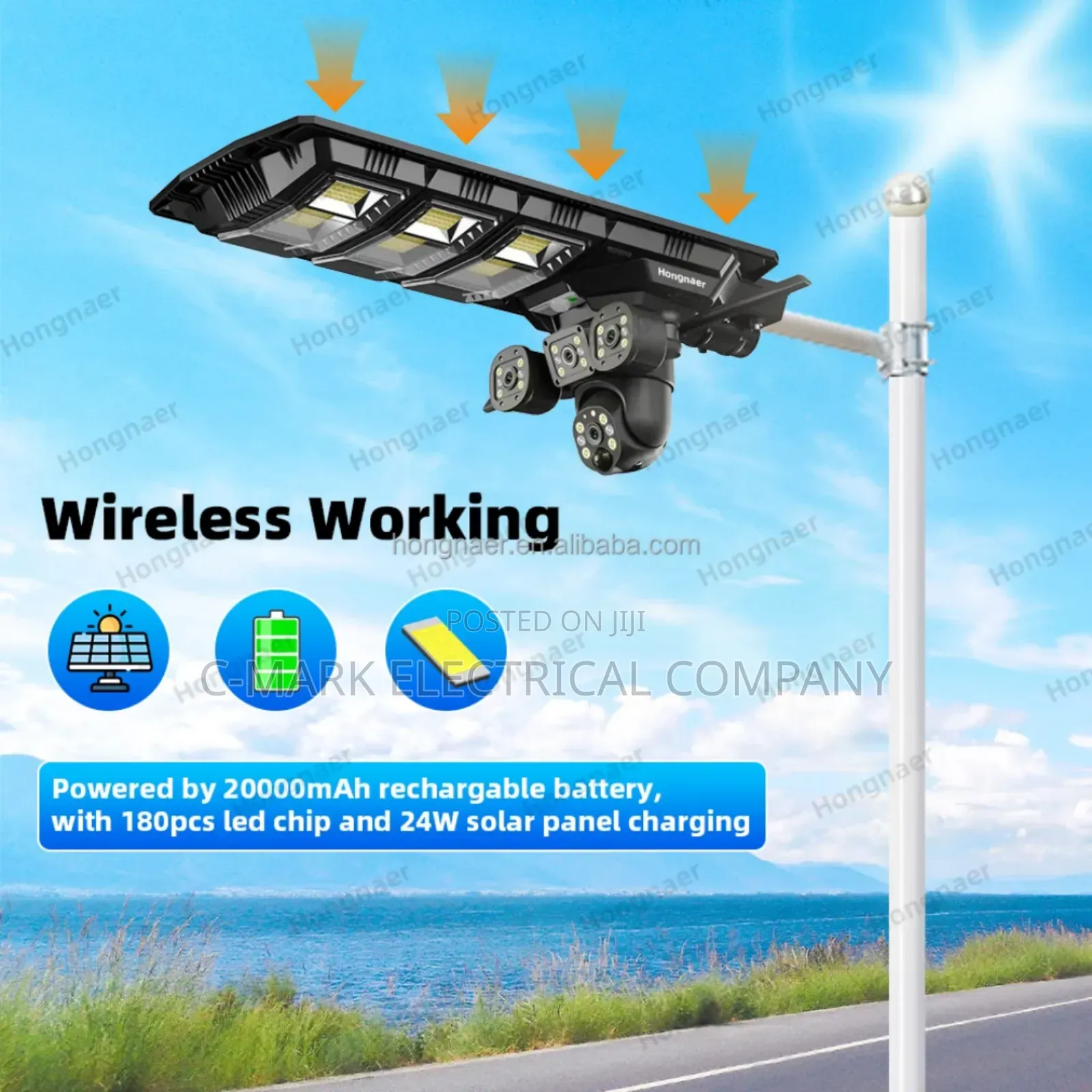 9mp Solar Powered CCTV Security 3 Lens Camera 4g With Solar Light
